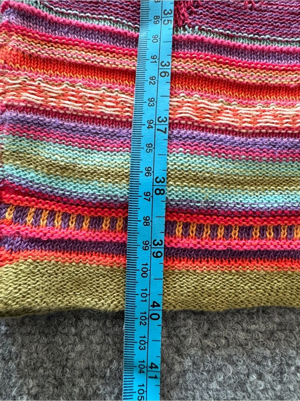 Lauren Ralph Lauren Knit Midi Dress L Funky Boho Southwestern Colorful Linen